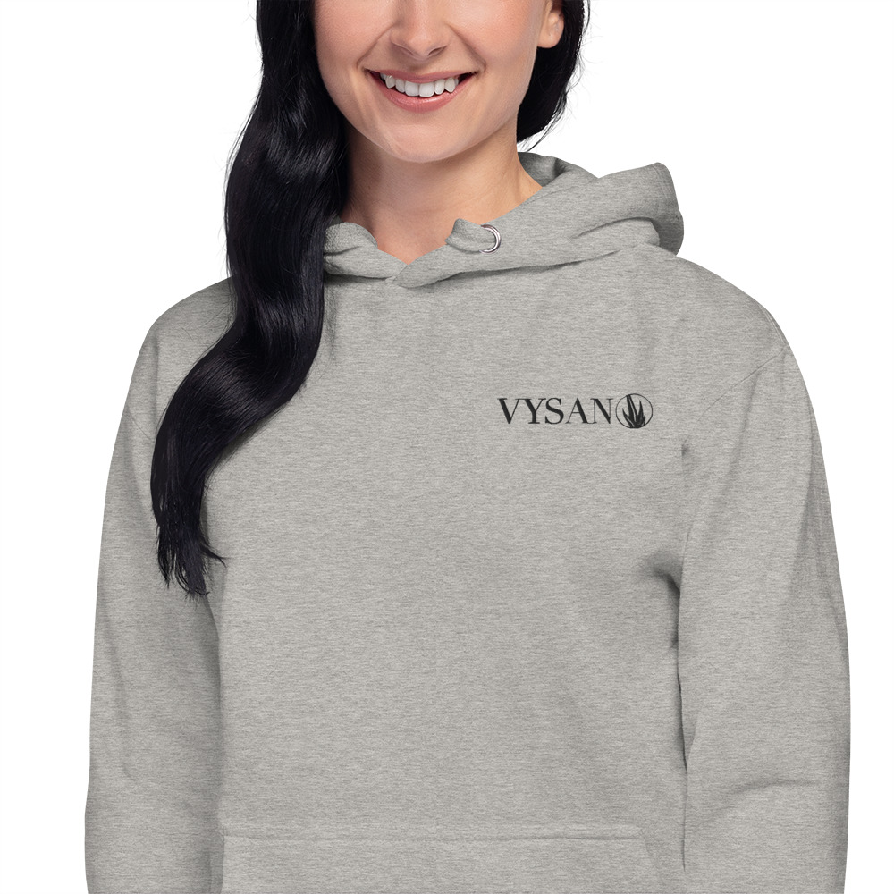 VYSANO Grey Skies Embroidered Unisex Hoodie