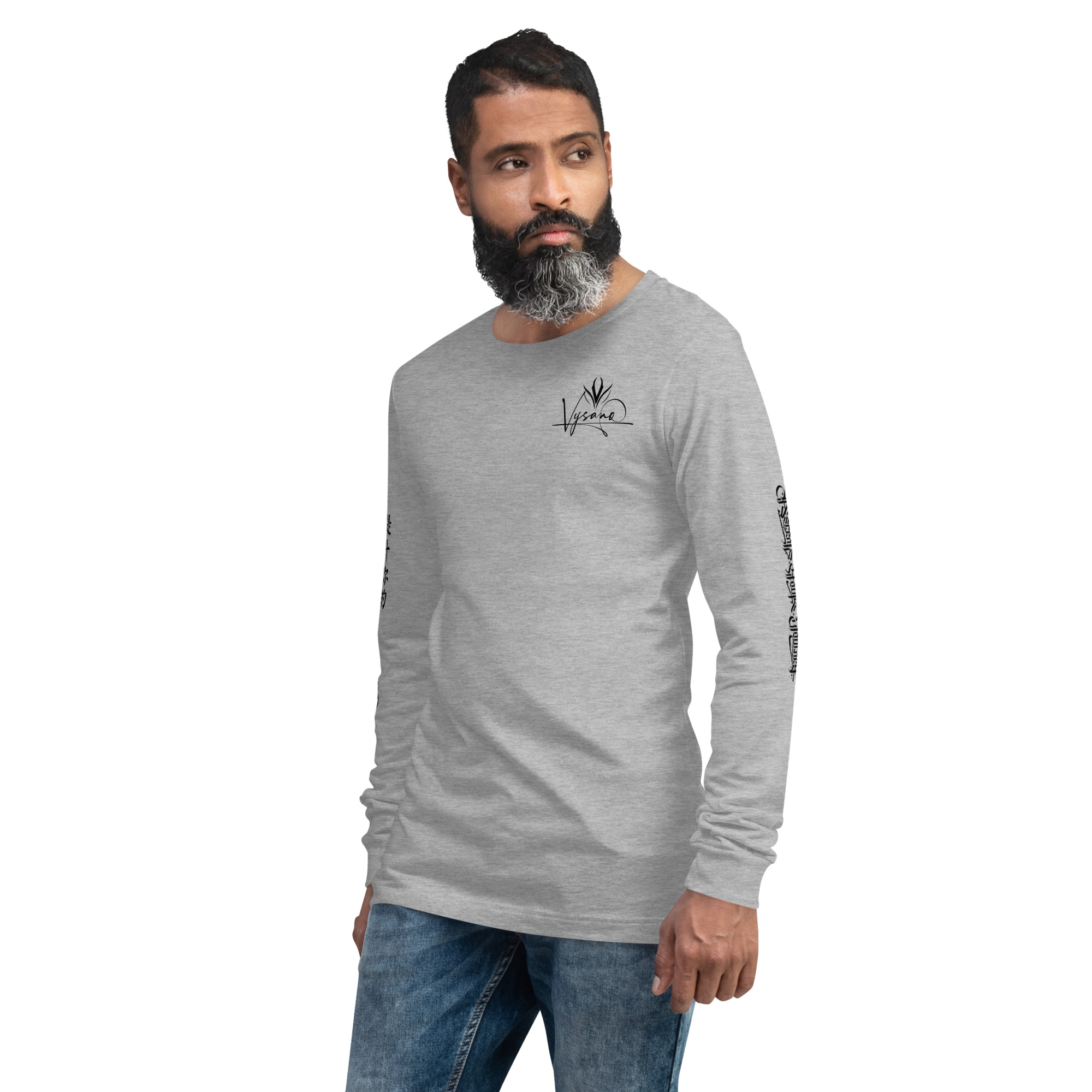 VYSANO Men's Long Sleeve Tee, Grey Skies - Image 3