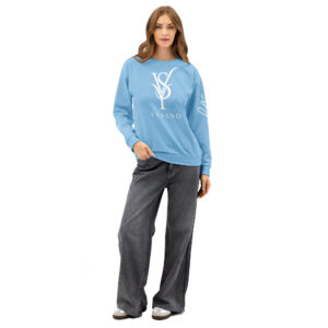 VYSANO Baby Blue Unisex Cotton Sweatshirt